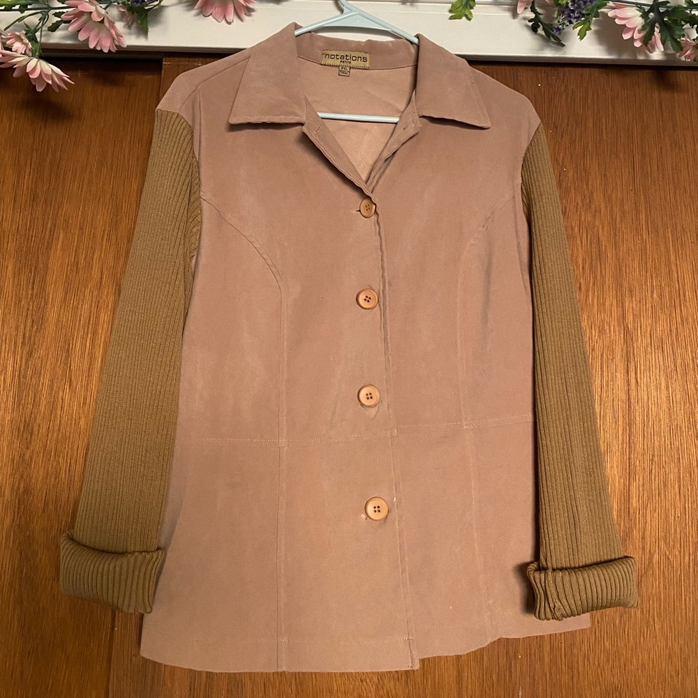 Tan button up by Notations